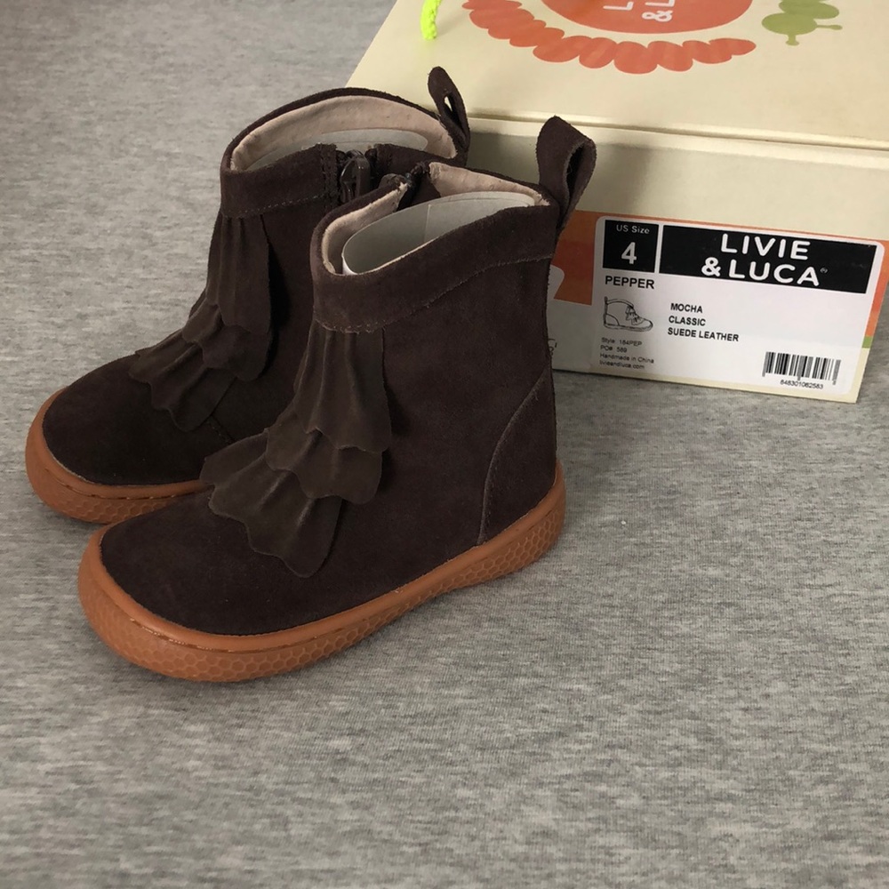 Livie & Luca Pepper Boots mocha suede leather